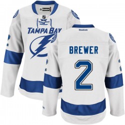 Adult Authentic Tampa Bay Lightning Eric Brewer White Road Official Reebok Jersey