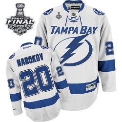 Adult Authentic Tampa Bay Lightning Evgeni Nabokov White Away 2015 Stanley Cup Official Reebok Jersey