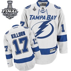 Adult Authentic Tampa Bay Lightning Alex Killorn White Away 2015 Stanley Cup Official Reebok Jersey