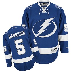 Adult Premier Tampa Bay Lightning Jason Garrison Blue Home Official Reebok Jersey