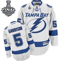 Adult Authentic Tampa Bay Lightning Jason Garrison White Away 2015 Stanley Cup Official Reebok Jersey