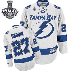 Adult Premier Tampa Bay Lightning Jonathan Drouin White Away 2015 Stanley Cup Official Reebok Jersey