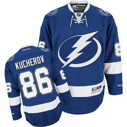 Adult Authentic Tampa Bay Lightning Nikita Kucherov Royal Blue Home Official Reebok Jersey