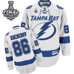 Adult Authentic Tampa Bay Lightning Nikita Kucherov White Away 2015 Stanley Cup Official Reebok Jersey
