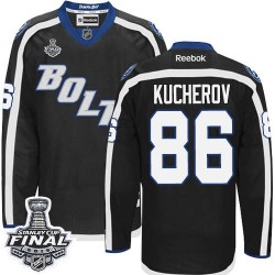 Adult Premier Tampa Bay Lightning Nikita Kucherov Black Third 2015 Stanley Cup Official Reebok Jersey