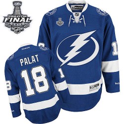 Adult Authentic Tampa Bay Lightning Ondrej Palat Royal Blue Home 2015 Stanley Cup Official Reebok Jersey