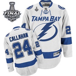 Youth Authentic Tampa Bay Lightning Ryan Callahan White Away 2015 Stanley Cup Official Reebok Jersey