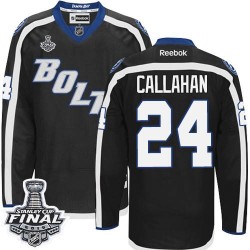 Youth Premier Tampa Bay Lightning Ryan Callahan Black Third 2015 Stanley Cup Official Reebok Jersey