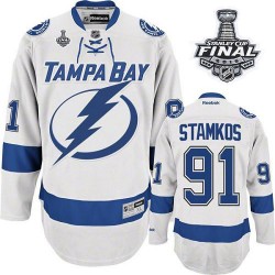 Adult Premier Tampa Bay Lightning Steven Stamkos White Away 2015 Stanley Cup Official Reebok Jersey