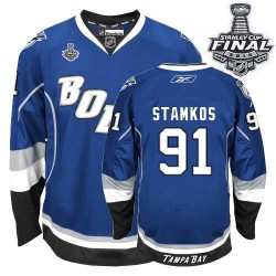 Adult Authentic Tampa Bay Lightning Steven Stamkos Royal Blue Third 2015 Stanley Cup Official Reebok Jersey