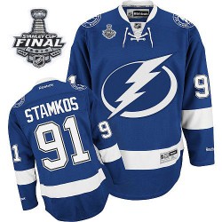 Youth Premier Tampa Bay Lightning Steven Stamkos Royal Blue Home 2015 Stanley Cup Official Reebok Jersey