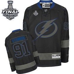 Adult Authentic Tampa Bay Lightning Steven Stamkos Black Ice 2015 Stanley Cup Official Reebok Jersey