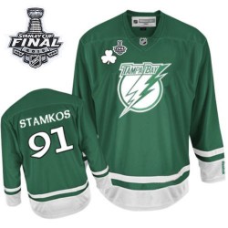 Youth Authentic Tampa Bay Lightning Steven Stamkos Green St Patty's Day 2015 Stanley Cup Official Reebok Jersey