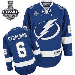 Adult Authentic Tampa Bay Lightning Anton Stralman Royal Blue Home 2015 Stanley Cup Official Reebok Jersey