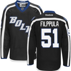 Adult Authentic Tampa Bay Lightning Valtteri Filppula Black Third Official Reebok Jersey