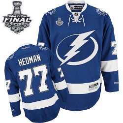 Adult Premier Tampa Bay Lightning Victor Hedman Royal Blue Home 2015 Stanley Cup Official Reebok Jersey