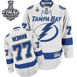 Adult Authentic Tampa Bay Lightning Victor Hedman White Away 2015 Stanley Cup Official Reebok Jersey