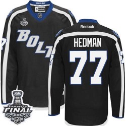 Adult Premier Tampa Bay Lightning Victor Hedman Black Third 2015 Stanley Cup Official Reebok Jersey