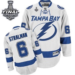Adult Premier Tampa Bay Lightning Anton Stralman White Away 2015 Stanley Cup Official Reebok Jersey