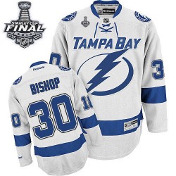 Adult Authentic Tampa Bay Lightning Ben Bishop White Away 2015 Stanley Cup Official Reebok Jersey