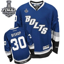 Adult Authentic Tampa Bay Lightning Ben Bishop Royal Blue Third 2015 Stanley Cup Official Reebok Jersey