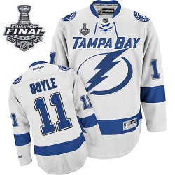 Adult Premier Tampa Bay Lightning Brian Boyle White Away 2015 Stanley Cup Official Reebok Jersey