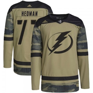 Adult Authentic Tampa Bay Lightning Victor Hedman Camo Military Appreciation Practice Official Adidas Jersey