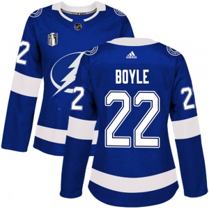 Women's Authentic Tampa Bay Lightning Dan Boyle Blue Home 2022 Stanley Cup Final Official Adidas Jersey