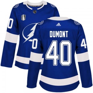 Women's Authentic Tampa Bay Lightning Gabriel Dumont Blue Home 2022 Stanley Cup Final Official Adidas Jersey