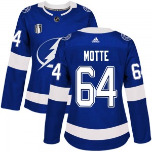 Women's Authentic Tampa Bay Lightning Tyler Motte Blue Home 2022 Stanley Cup Final Official Adidas Jersey
