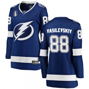 Women's Breakaway Tampa Bay Lightning Andrei Vasilevskiy Blue Home 2022 Stanley Cup Final Official Fanatics Branded Jersey