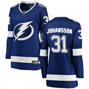 Women's Breakaway Tampa Bay Lightning Jonas Johansson Blue Home Official Fanatics Branded Jersey