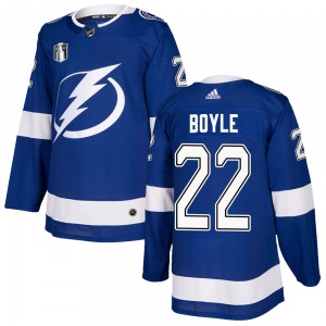 Adult Authentic Tampa Bay Lightning Dan Boyle Blue Home 2022 Stanley Cup Final Official Adidas Jersey