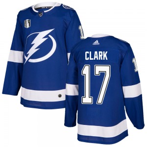 Adult Authentic Tampa Bay Lightning Wendel Clark Blue Home 2022 Stanley Cup Final Official Adidas Jersey