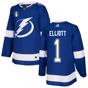 Adult Authentic Tampa Bay Lightning Brian Elliott Blue Home 2022 Stanley Cup Final Official Adidas Jersey