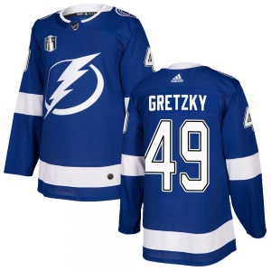 Adult Authentic Tampa Bay Lightning Brent Gretzky Blue Home 2022 Stanley Cup Final Official Adidas Jersey