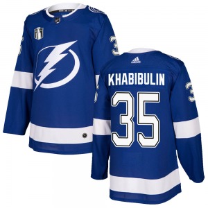 Adult Authentic Tampa Bay Lightning Nikolai Khabibulin Blue Home 2022 Stanley Cup Final Official Adidas Jersey