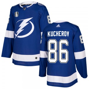 Adult Authentic Tampa Bay Lightning Nikita Kucherov Blue Home 2022 Stanley Cup Final Official Adidas Jersey