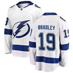 Adult Breakaway Tampa Bay Lightning Brian Bradley White Away Official Fanatics Branded Jersey