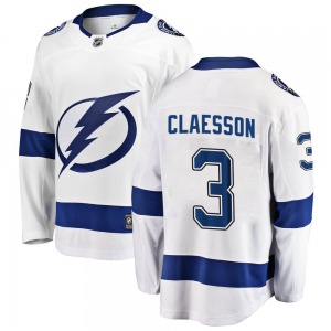 Adult Breakaway Tampa Bay Lightning Fredrik Claesson White Away Official Fanatics Branded Jersey
