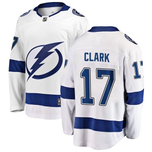 Adult Breakaway Tampa Bay Lightning Wendel Clark White Away Official Fanatics Branded Jersey