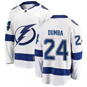 Adult Breakaway Tampa Bay Lightning Matt Dumba White Away Official Fanatics Branded Jersey
