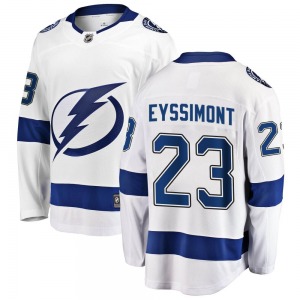 Adult Breakaway Tampa Bay Lightning Michael Eyssimont White Away Official Fanatics Branded Jersey