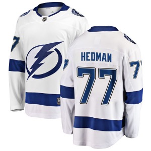 Adult Breakaway Tampa Bay Lightning Victor Hedman White Away Official Fanatics Branded Jersey