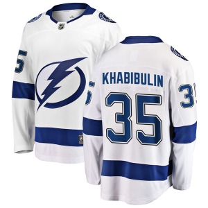 Adult Breakaway Tampa Bay Lightning Nikolai Khabibulin White Away Official Fanatics Branded Jersey