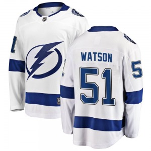 Adult Breakaway Tampa Bay Lightning Austin Watson White Away Official Fanatics Branded Jersey