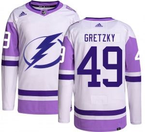 Adult Authentic Tampa Bay Lightning Brent Gretzky Hockey Fights Cancer Official Adidas Jersey