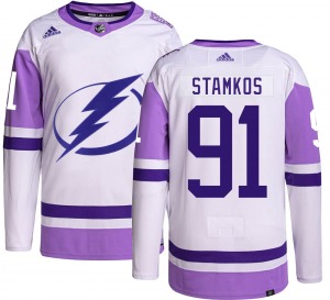Adult Authentic Tampa Bay Lightning Steven Stamkos Hockey Fights Cancer Official Adidas Jersey