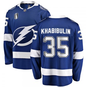 Youth Breakaway Tampa Bay Lightning Nikolai Khabibulin Blue Home 2022 Stanley Cup Final Official Fanatics Branded Jersey
