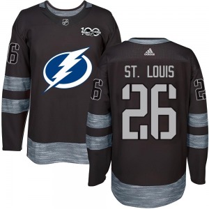 Youth Authentic Tampa Bay Lightning Martin St. Louis Black 1917-2017 100th Anniversary Official Jersey